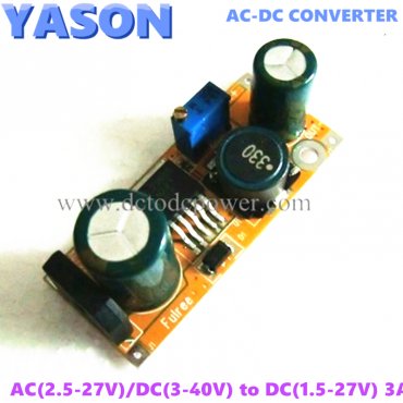 AC/DC-DCconverter AC(2.5-27V)/DC(3-40V) to DC(1.5-27V) 3A