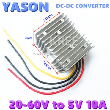 DC-DC converters DC36V/48V(20V-60V)to DC 5V 10A 50W