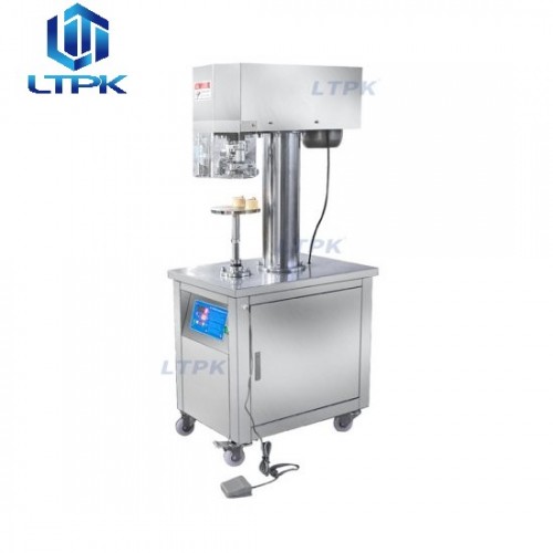  Vertical semi auto pet tin can sealer sealing machine