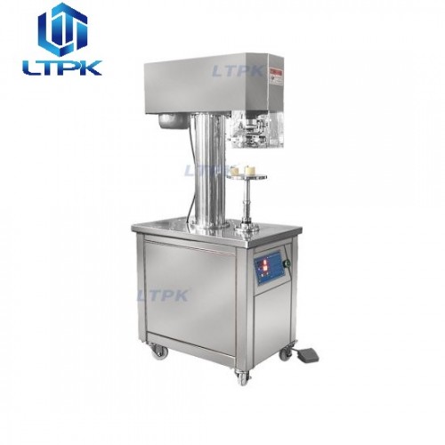  Vertical semi auto pet tin can sealer sealing machine
