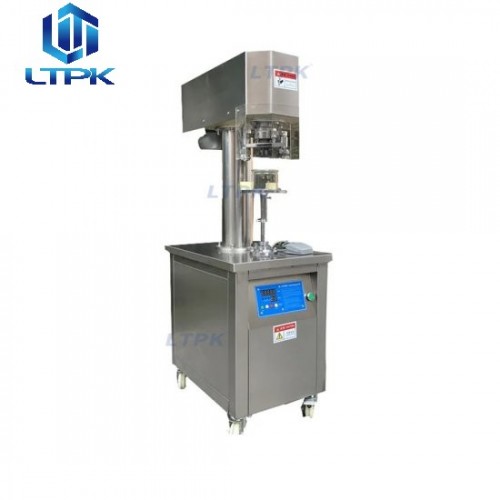  Vertical semi auto pet tin can sealer sealing machine