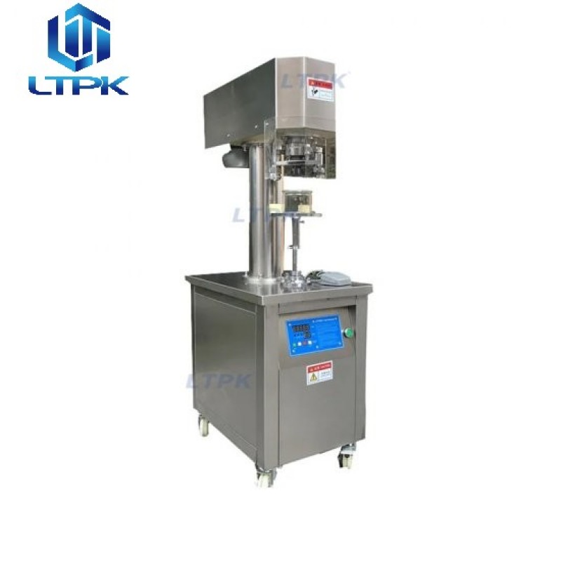 Vertical semi auto pet tin can sealer sealing machine
